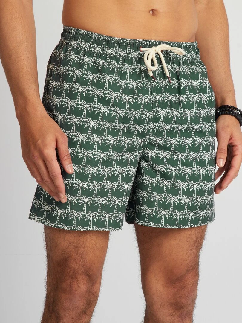 Short de bain à motifs Vert/blanc