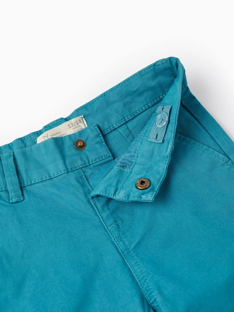 Short Chino en Coton pour Bébé Garçon   Bleu