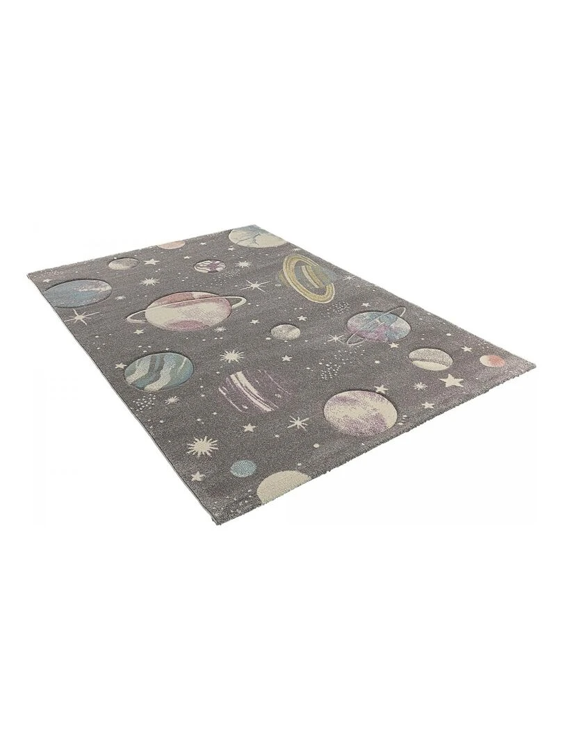 Tapis enfant PLANETKIDS en polypropylène doux et soyeux OEKO TEX®   Gris