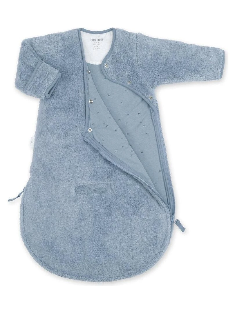 Bemini Gigoteuse avec moufles Softy et jersey Bleu gris