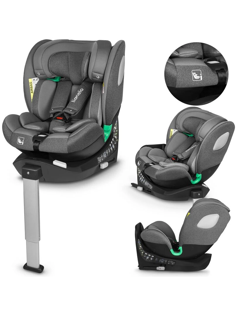 Siège auto bébé évolutif LIONELO Braam iSize Groupe 0/1/2/3 360° ISOFIX Gris Gris