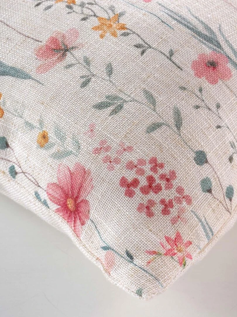 Coussin dehoussable 45 x 45 cm Aquarelle fleurie   Rose