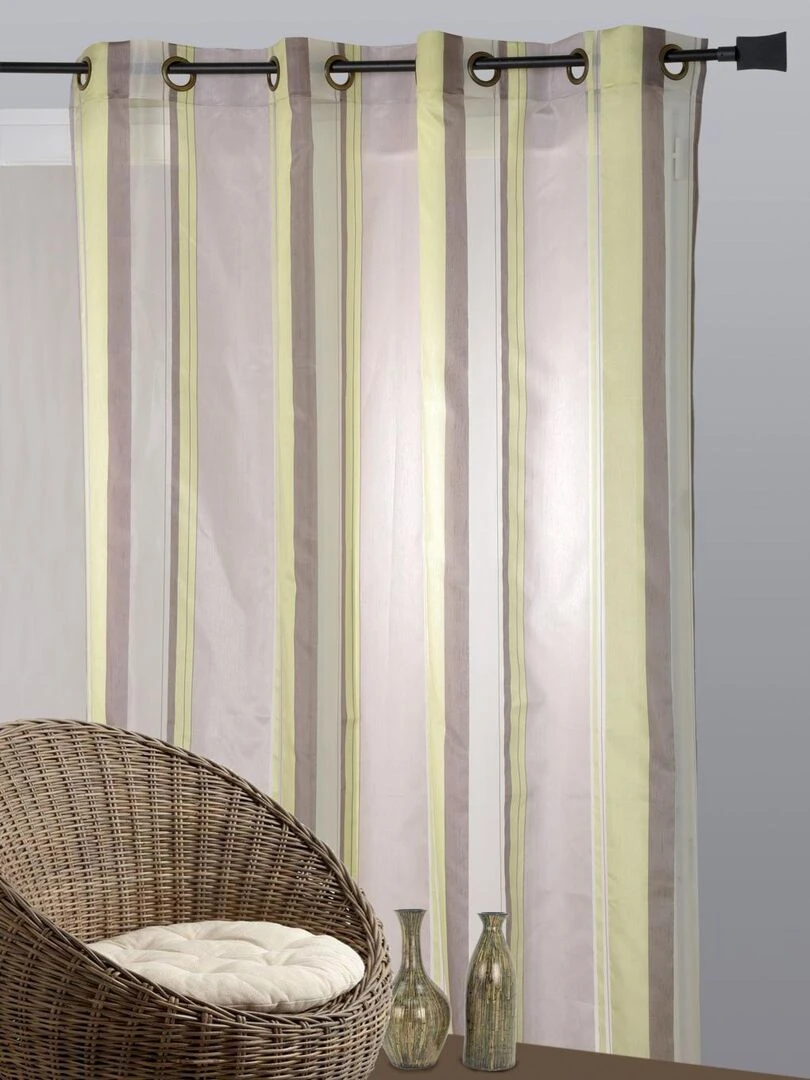 Voilage avec des Rayures Verticales Taupe