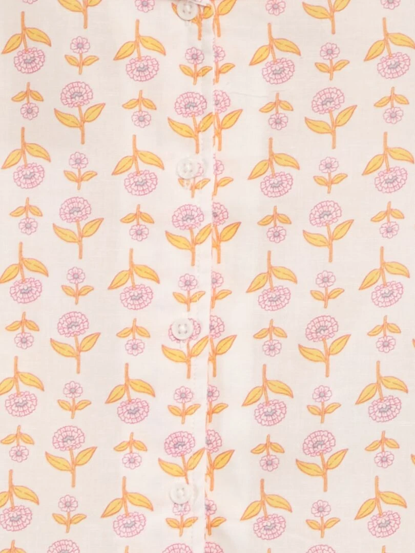 Ensemble de pyjama imprimé 2 pièces Blanc/orange