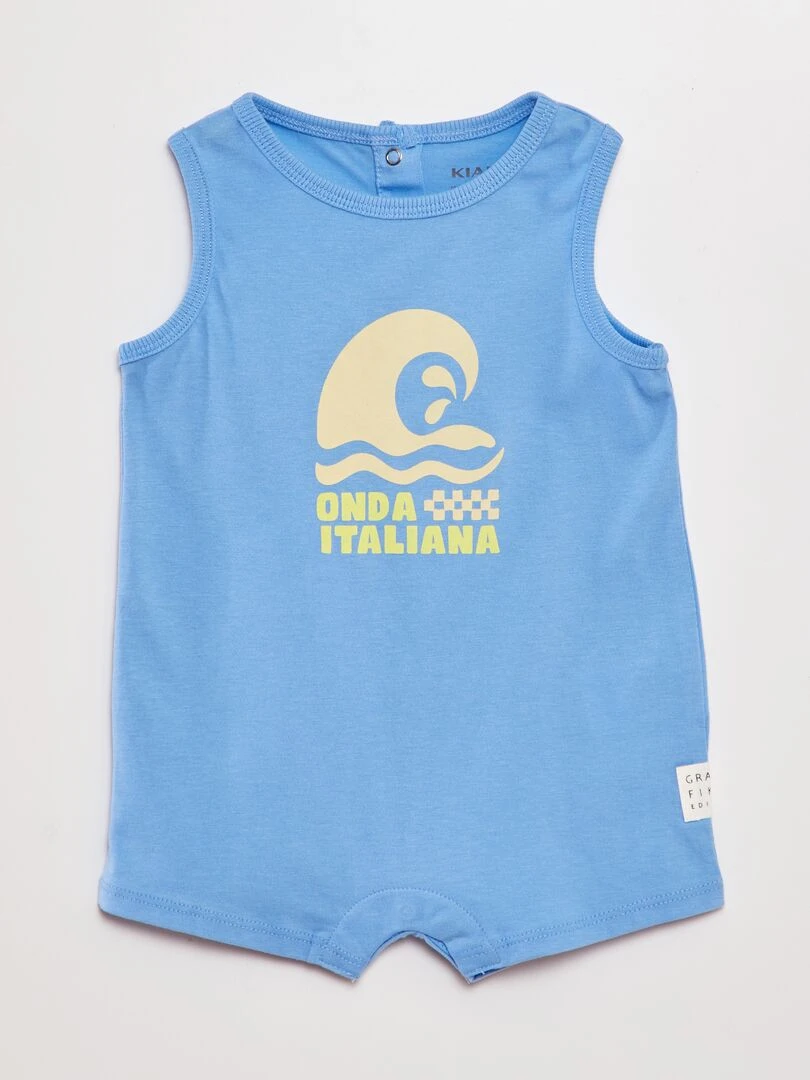 Barboteuse courte en jersey Grafik Edition Bleu