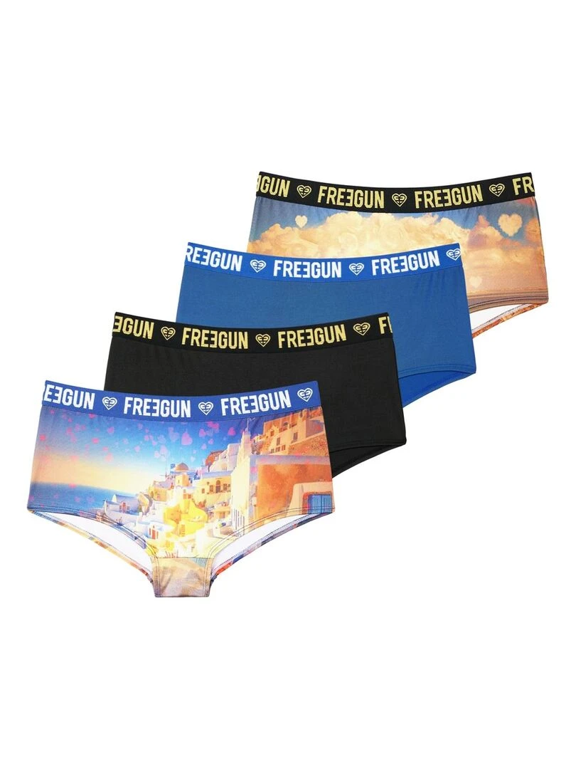 Lot de 4 Shortys fille Miss Freegun Freegun Bleu
