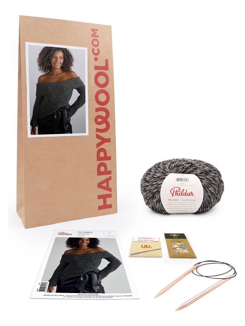 Kit Tricot Pull 1er projet Candice Noir