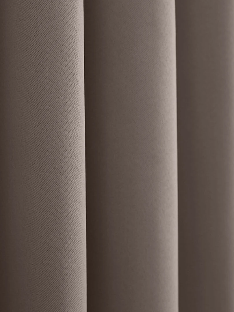 Lot de 2 rideaux occultant thermique taupe 140 x 260 cm   Marron