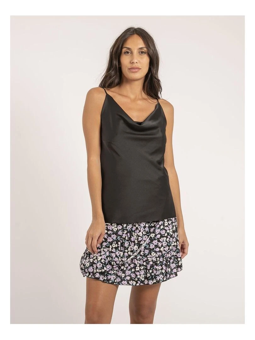 Caraco satin col bénitier FLAMELL Noir