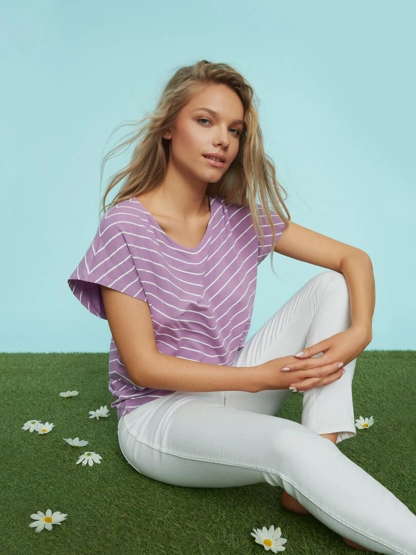 Top épaules larges Posh   Violet