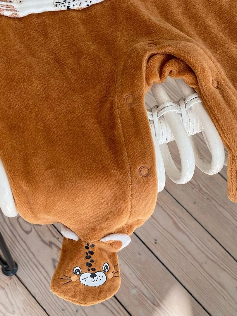 Pyjama bébé en velours Benghali   Ecru