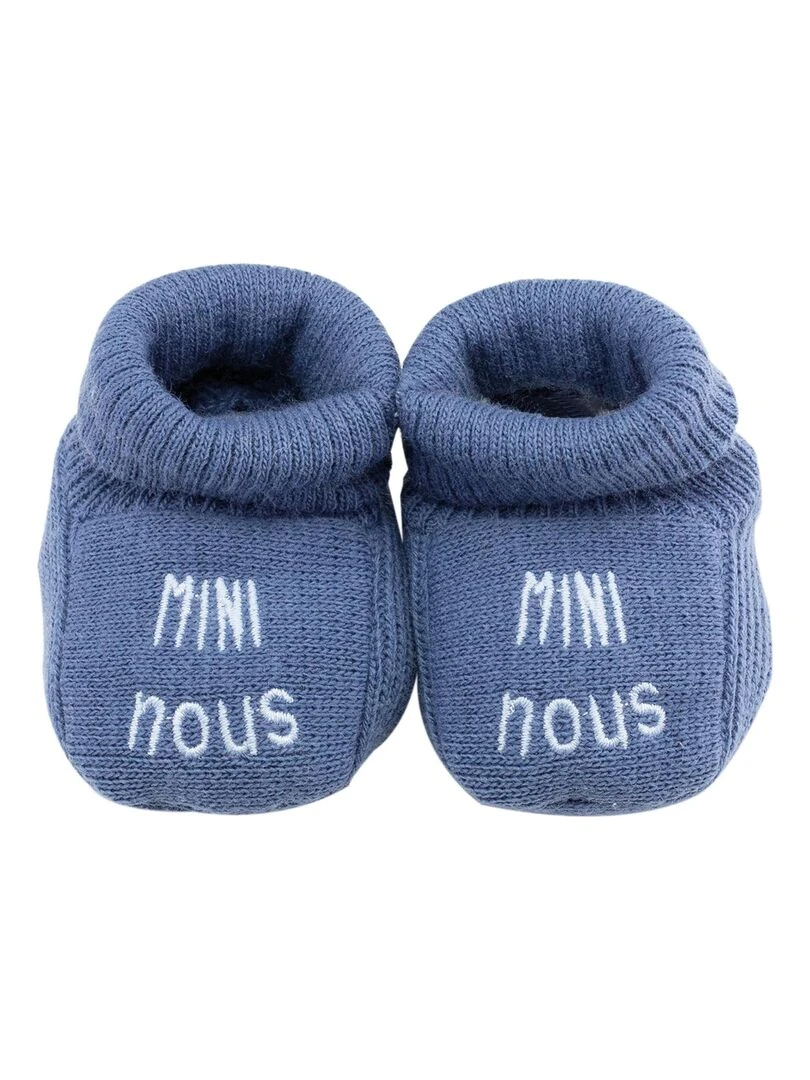 Chaussons naissance Mini Nous Bleu marine