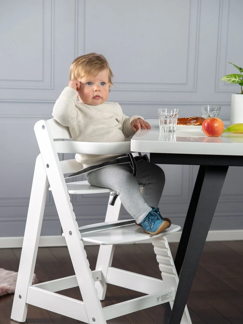 ROBA Chaise Haute Évolutive "Sit Up III" En Bois Véritable À Partir De 6 Mois Blanc