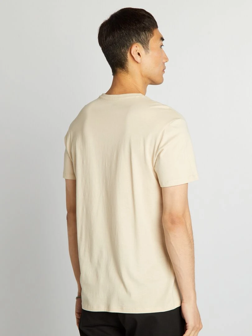 T shirt droit en jersey uni   beige