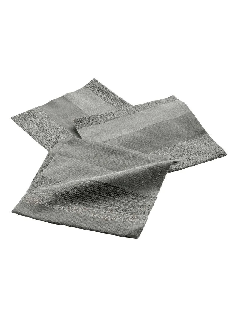 3 Serviettes de table coton Eldora Gris