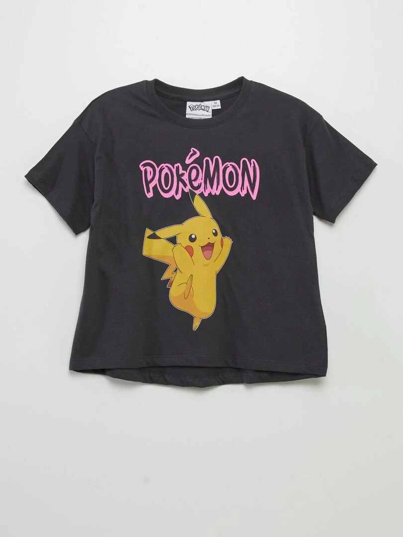 Tee shirt large 'Pikachu' Noir