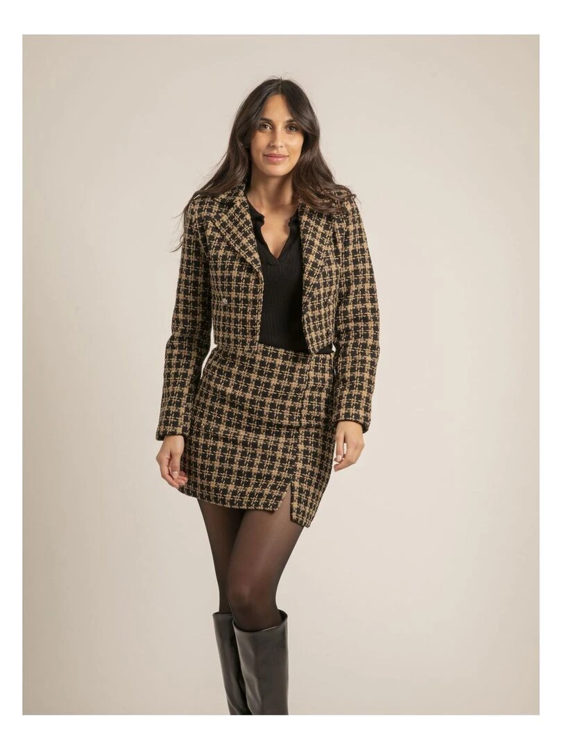 Veste courte motifs USMALIA Marron