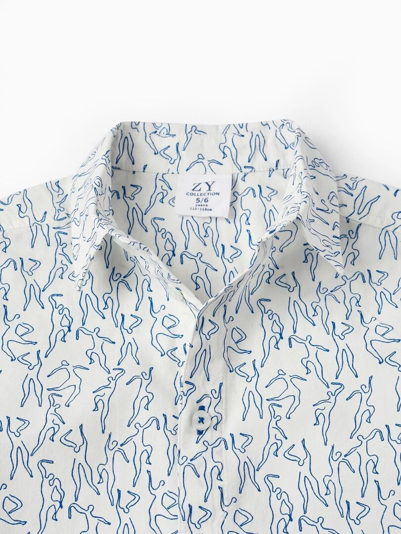 Chemise À Manches Courtes En Coton Pour Garçon 'You&Me' manches courtes PICASSO   Bleu