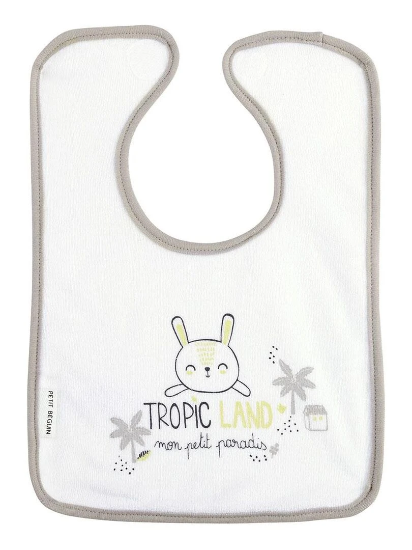 Lot de 3 bavoirs bébé mixte Tropicland   Ecru