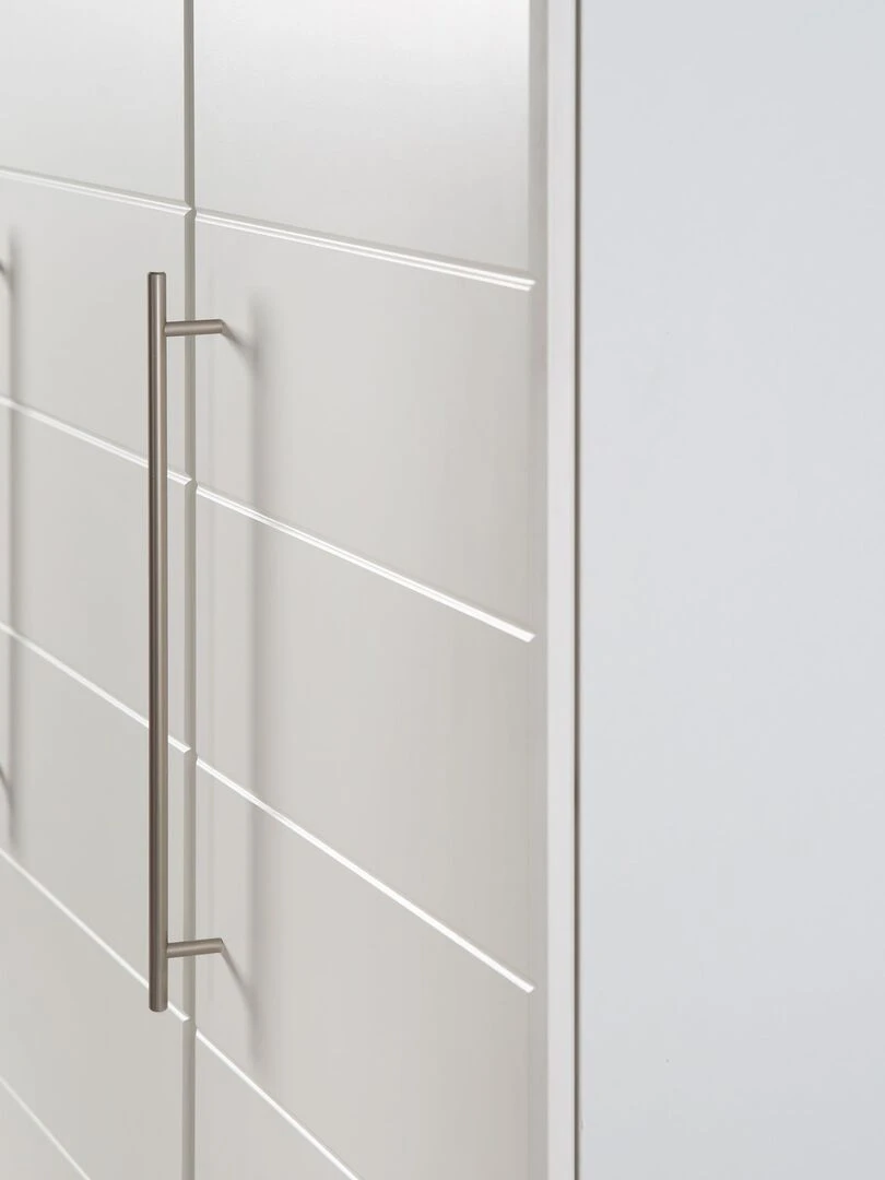 ROBA Armoire "Nele" 3 portes – avec fraisages horizontaux modernes – chêne artisanal / blanc Blanc