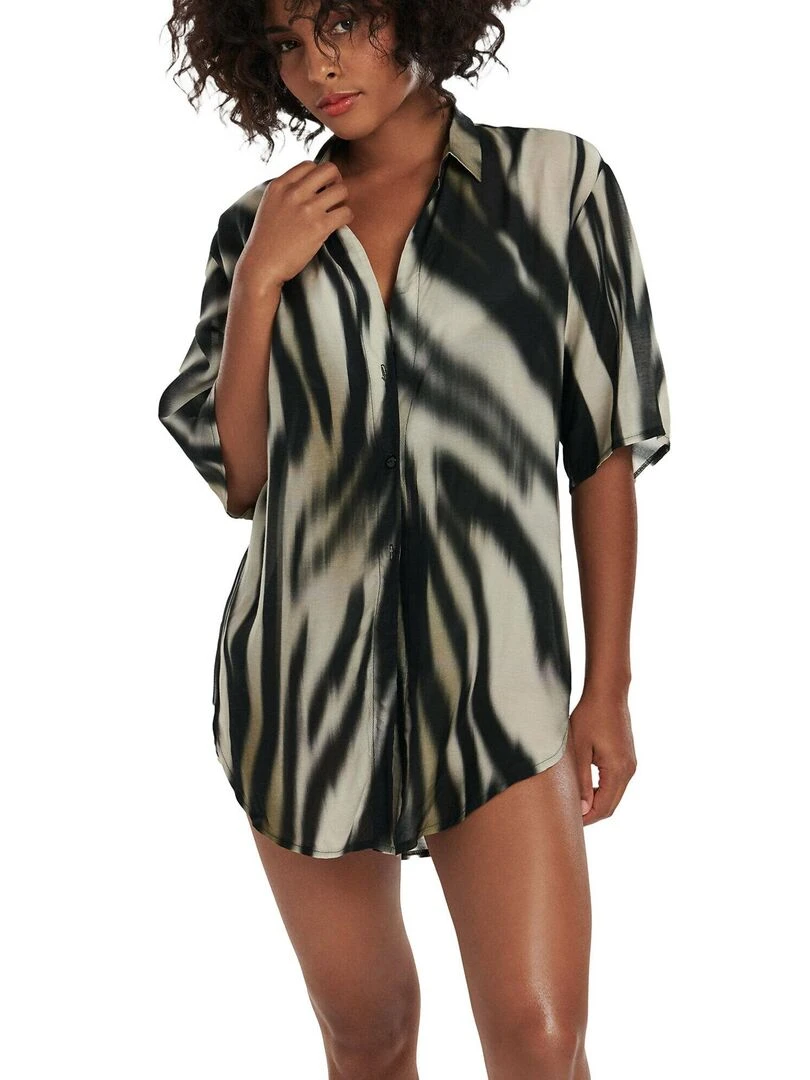 Tunique chemise estivale manches courtes Kefalonia Noir