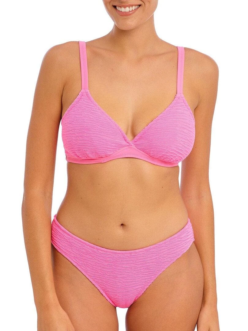 Haut de maillot texturé à armatures Ibiza waves Rose