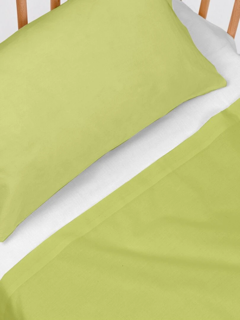 Parure de lit 2 pièces Basic Berceau "Happyfriday" Vert olive