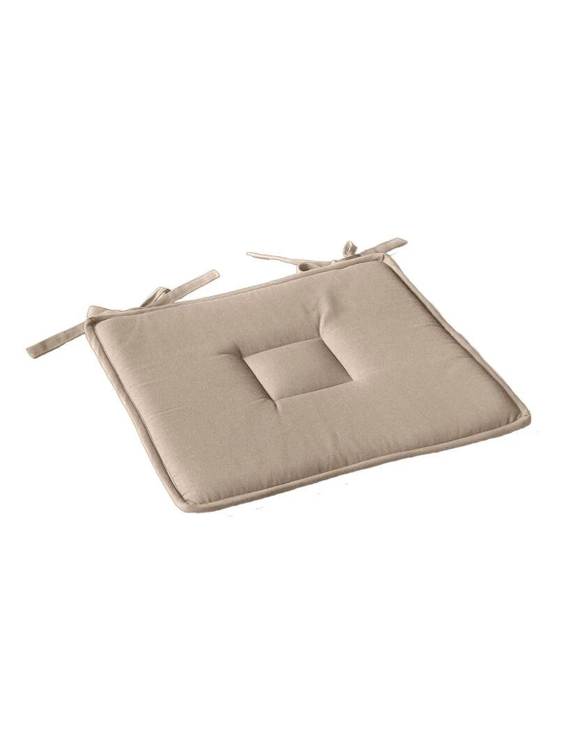 Galette plate unie avec passepoil et nouettes Beige