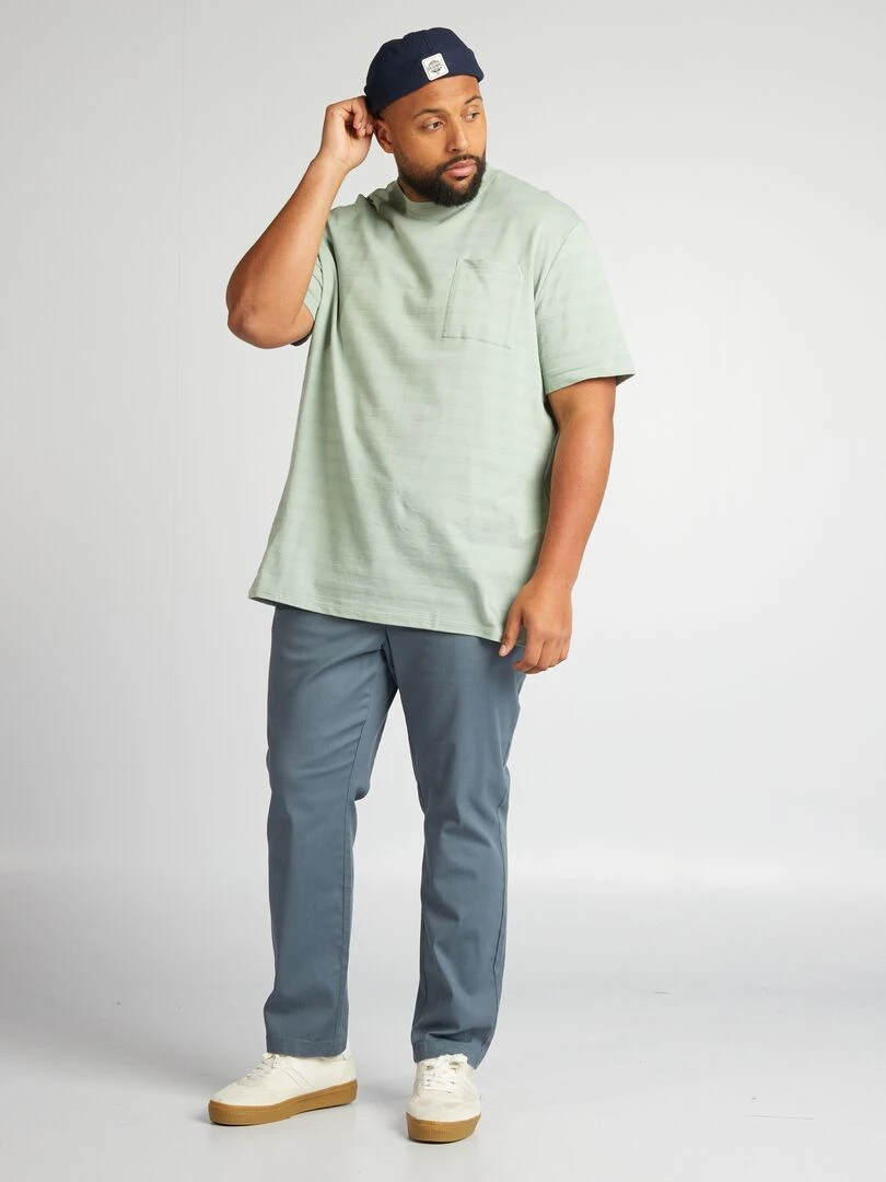 Pantalon chino à taille élastiquée Gris