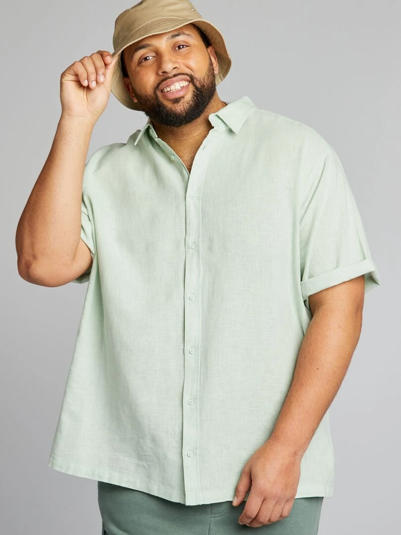 Chemise manches courtes bleu