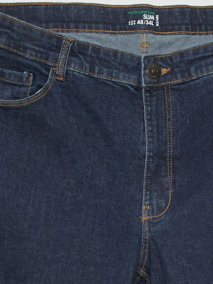 Jean slim à taille haute   L34   Bleu
