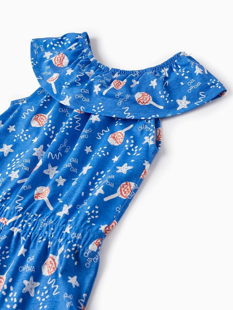 Combishort en Coton pour Fille 'Cha Cha Cha'  CUBA   Bleu