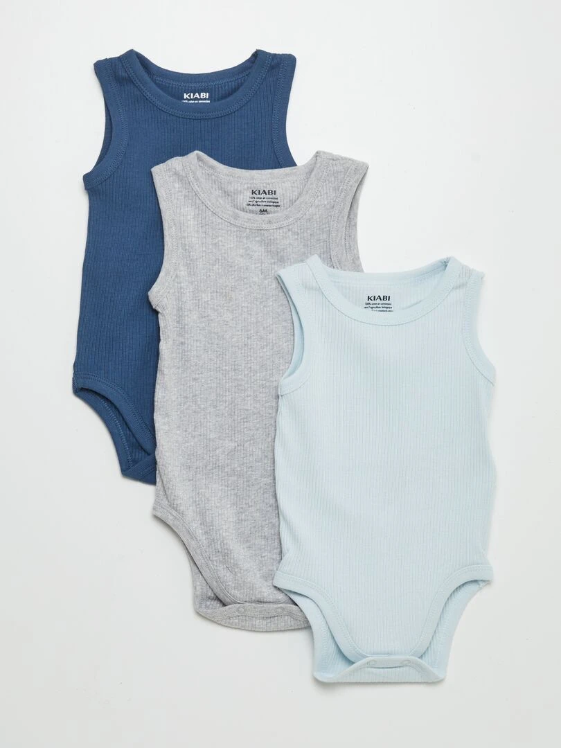 Lot de 3 bodies sans manches Gris