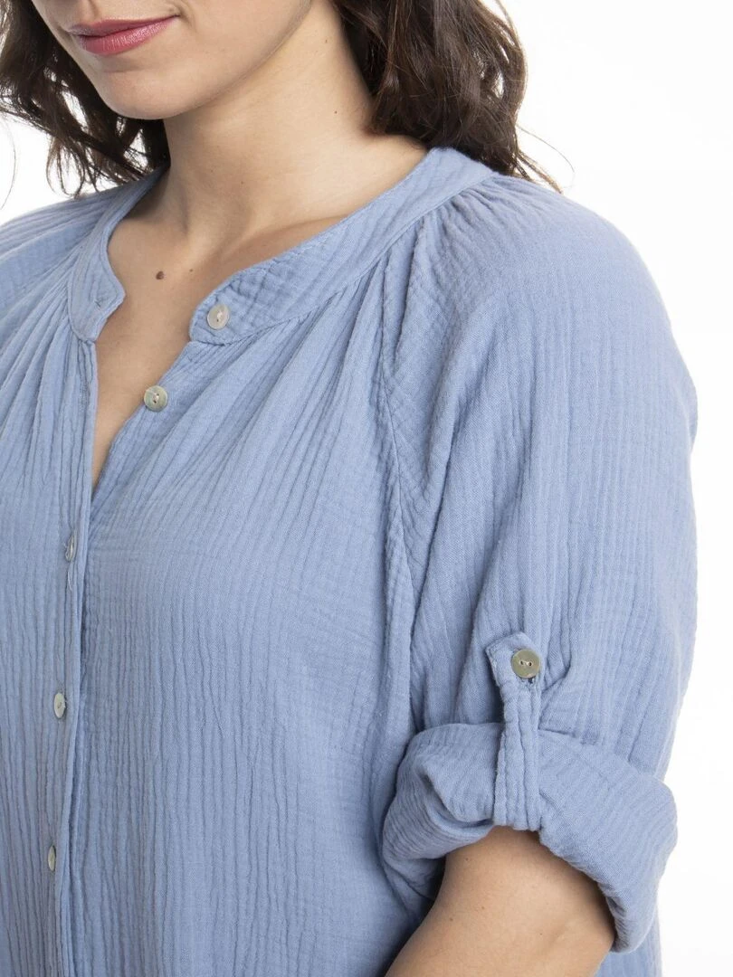 Robe col tunisien RUSSEL   Gérard Pasquier   Bleu foncé