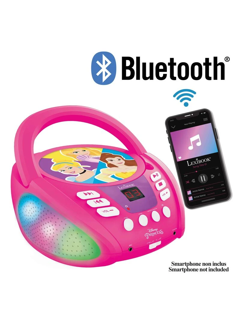 Lecteur Cd Bluetooth Disney Princess Avec Effets Lumineux N/A