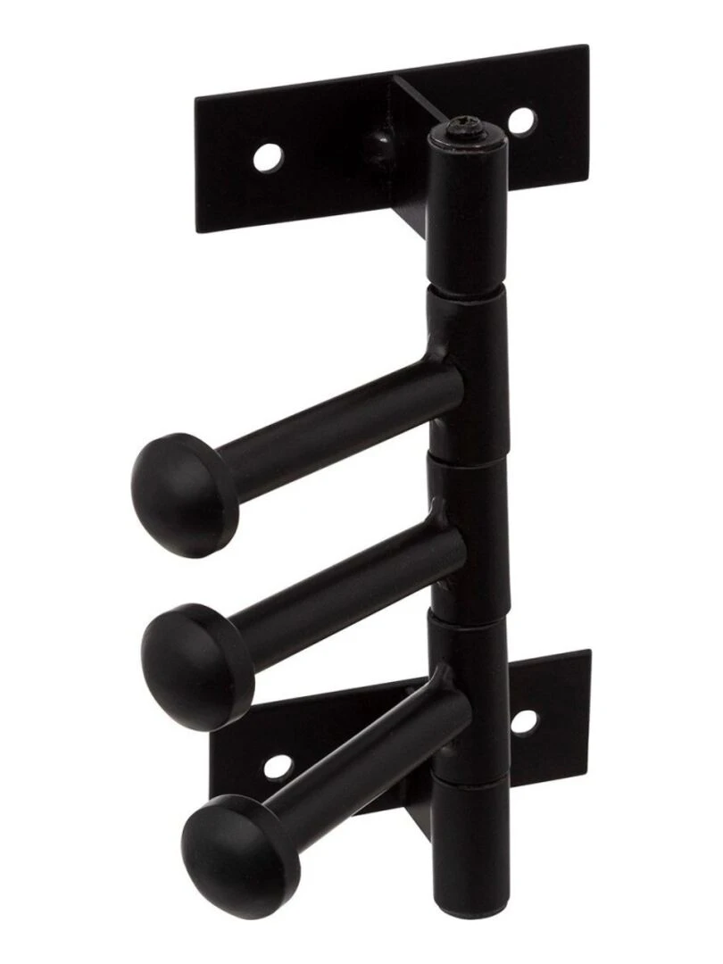 Patère métal rotative 3 têtes Noir