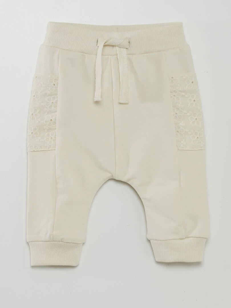 Pantalon french terry brodé 'Name it' Blanc