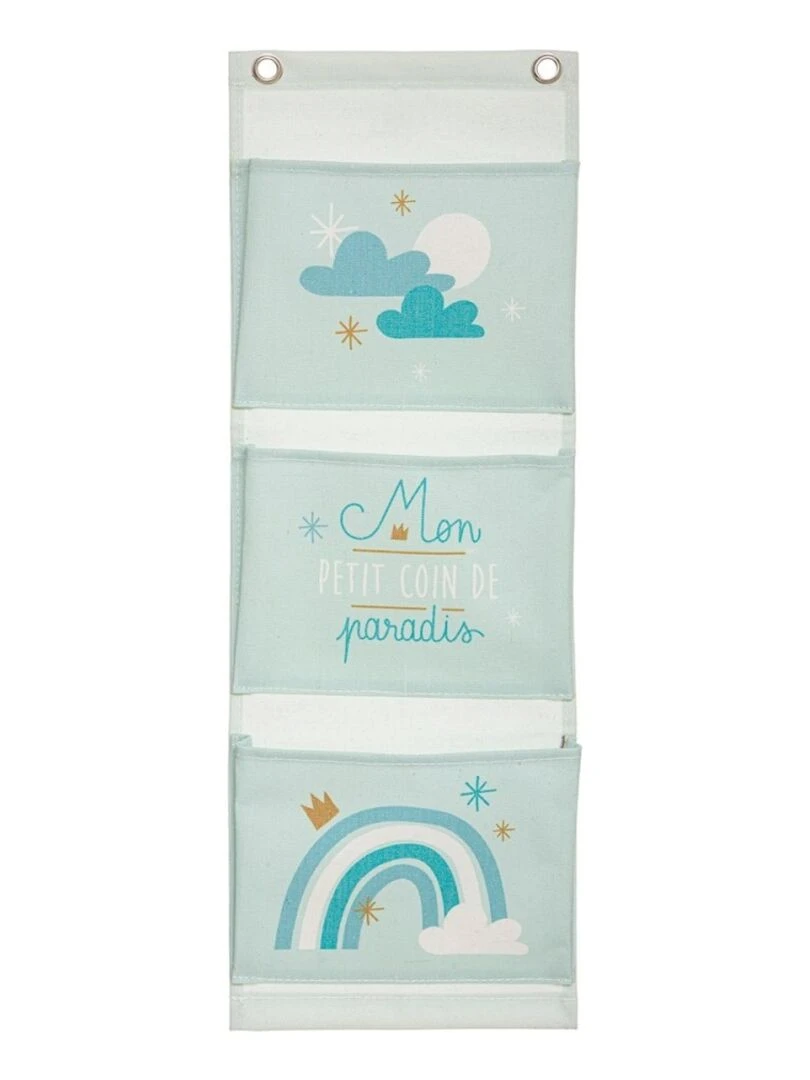 Rangement enfant 3 pochettes bleu Bleu