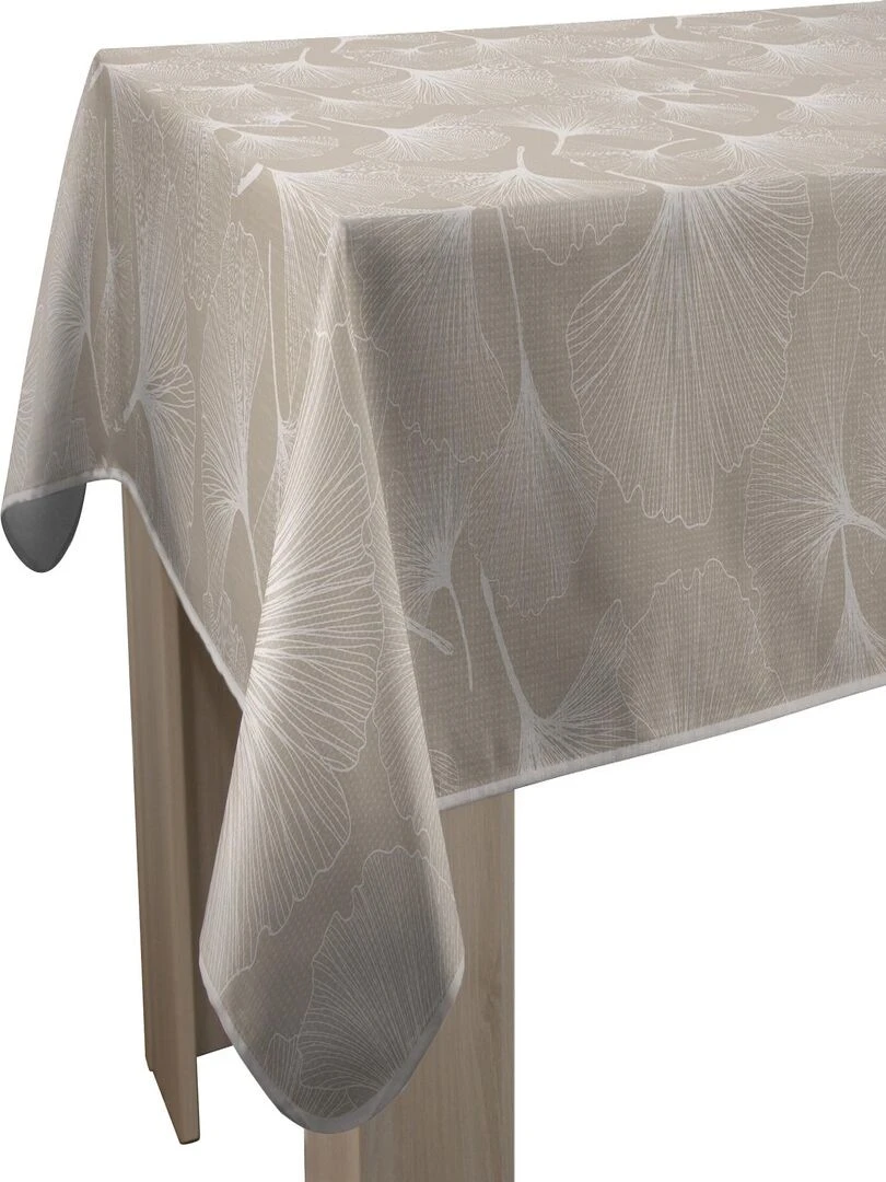 Nappe Anti taches Biloba ficelle   Carrée 150 x 150 cm   Beige