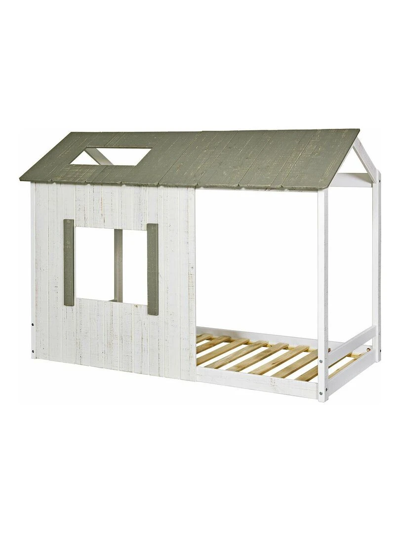 Lit cabane avec matelas Koh AKITEN RETAIL Blanc Gris