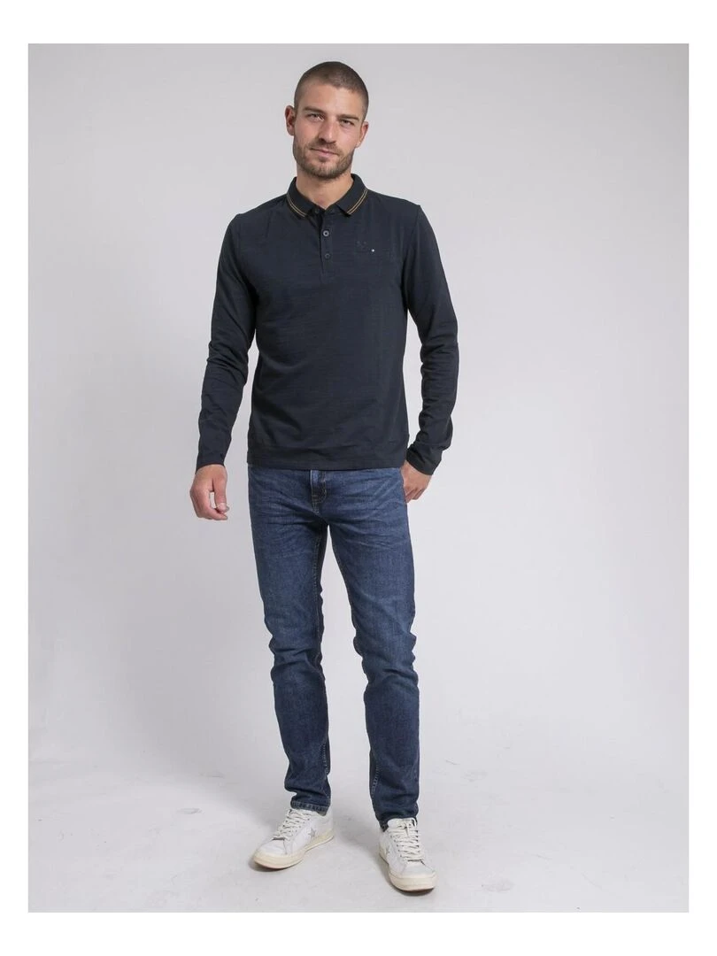 Polo manches longues POMAFIX   Bleu marine