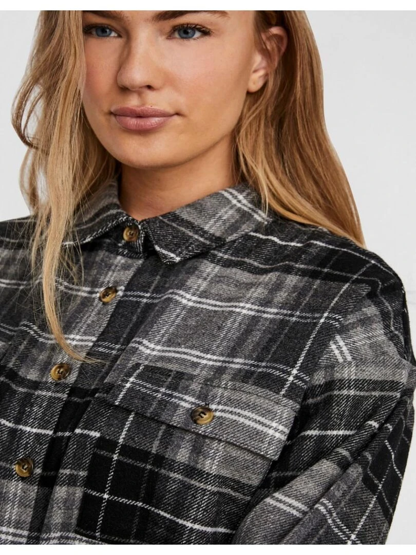 Chemise en flanelle Noisy May   Gris