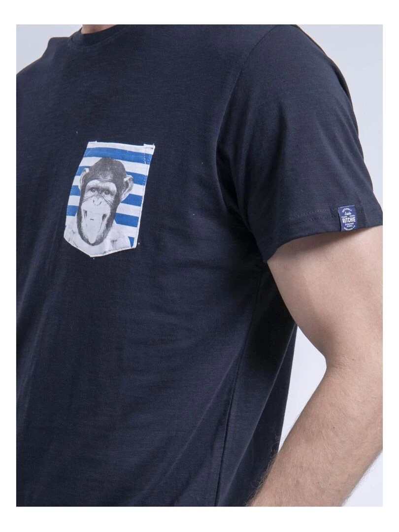 T shirt col rond NINJATOL   Bleu marine