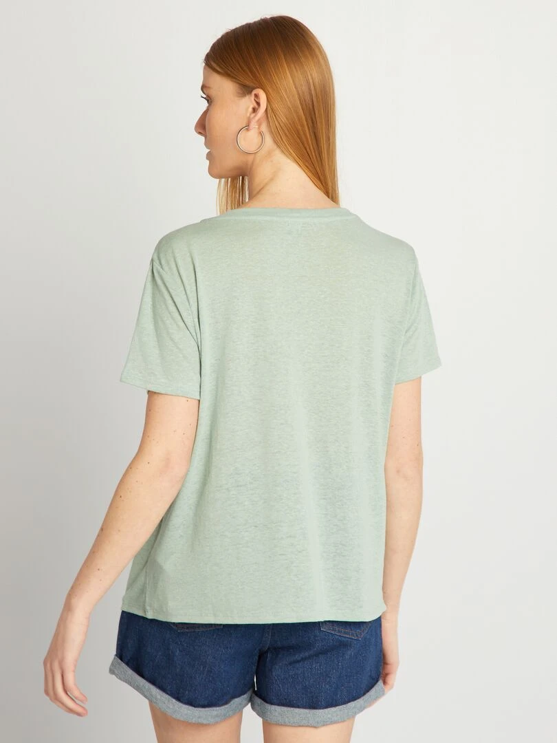 T shirt basique manches courtes   Vert
