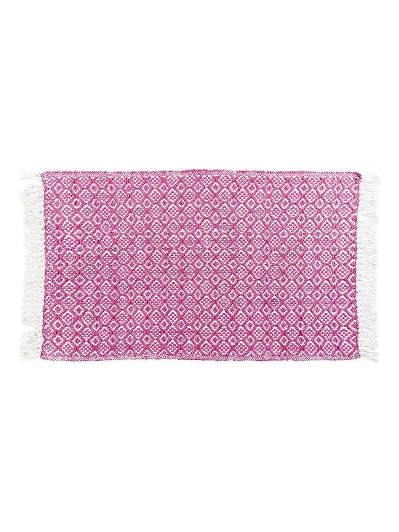 Tapis rectangle à franges Pithaya Rose
