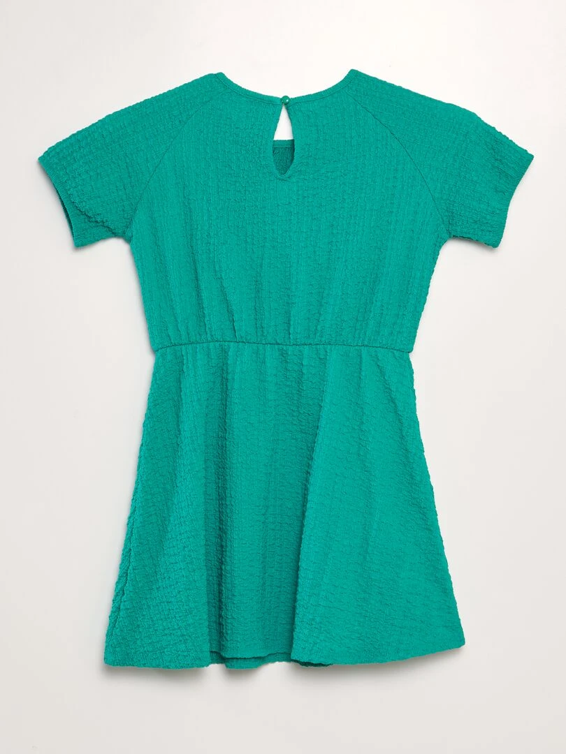 Robe en maille gaufrée Vert