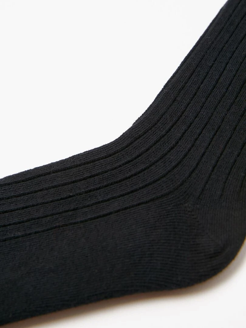 Collants Maille Côtelée Anti Boulochage Fille  ESSENTIALS LINE   Noir