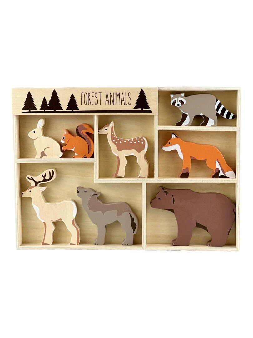 Set 8 animaux en bois forêt   N/A