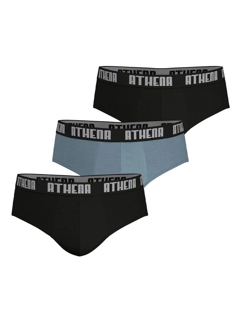 Lot de 3 slips homme Ecopack Noir Gris
