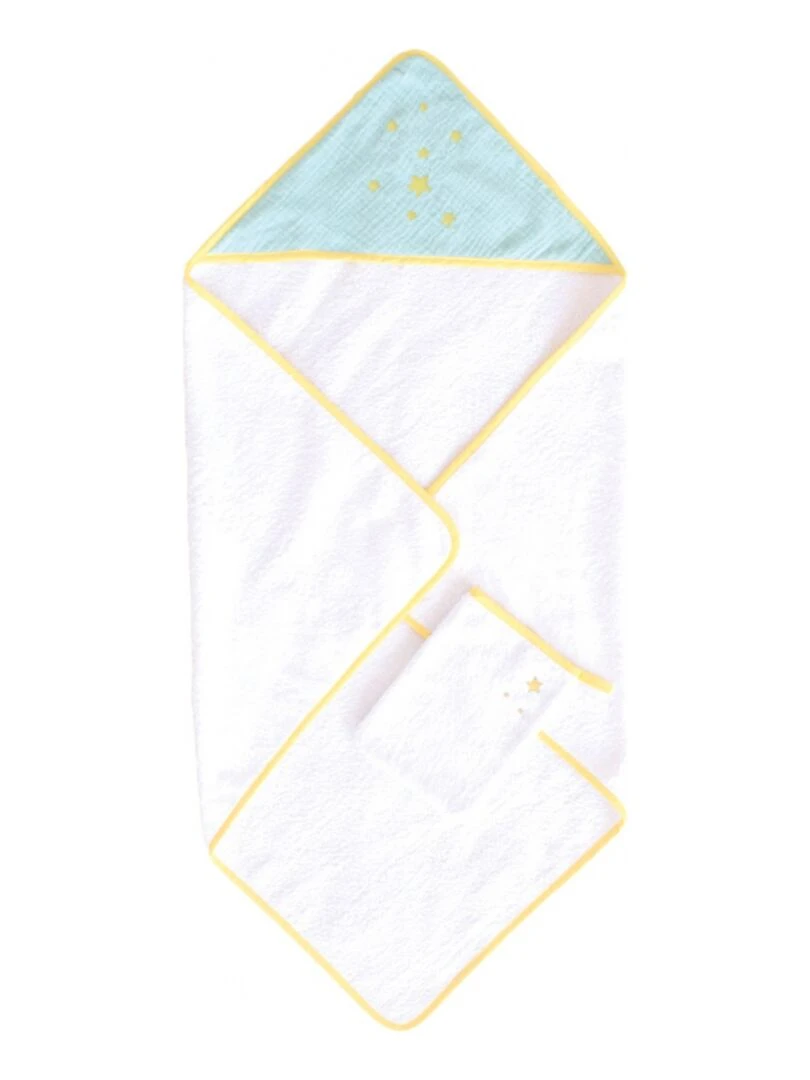 Cape de bain + gant Demi Lune (75 x 75 cm) Vert d'eau